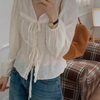 Maid Lace Tie Blouse