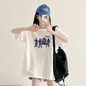 Tight Short Sleeve Band Graphic Oversized T-Shirt