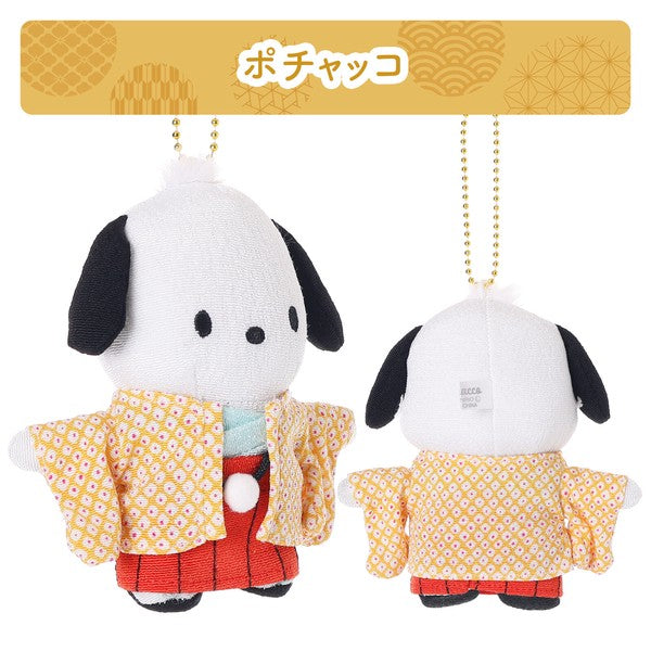 Sanrio Japanese Style Chirimen Mascot Charm 12cm 5 Designs Available 2025 New Product