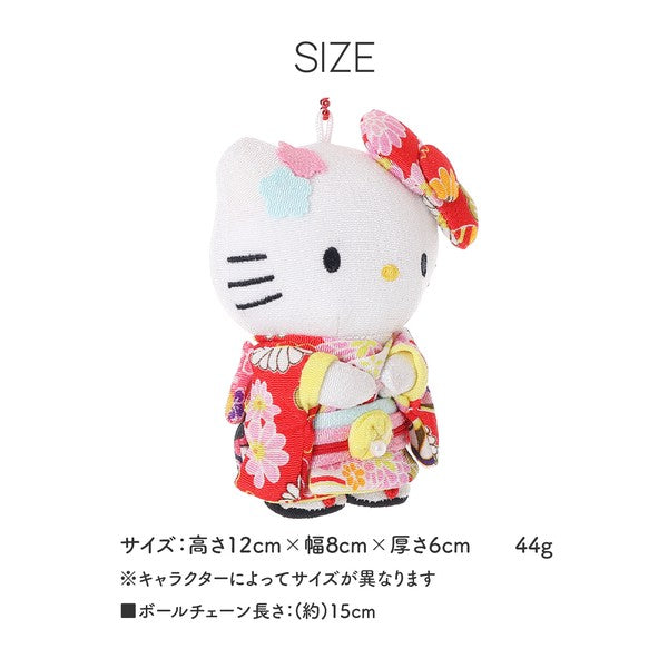 Sanrio Japanese Style Chirimen Mascot Charm 12cm 5 Designs Available 2025 New Product