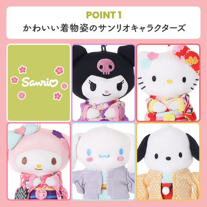Sanrio Japanese Style Chirimen Mascot Charm 12cm 5 Designs Available 2025 New Product