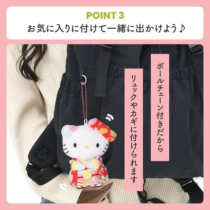 Sanrio Japanese Style Chirimen Mascot Charm 12cm 5 Designs Available 2025 New Product