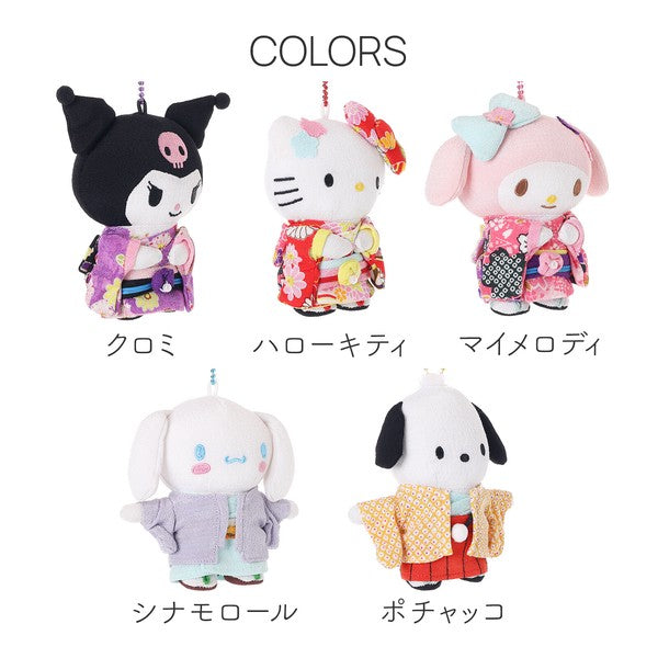 Sanrio Japanese Style Chirimen Mascot Charm 12cm 5 Designs Available 2025 New Product