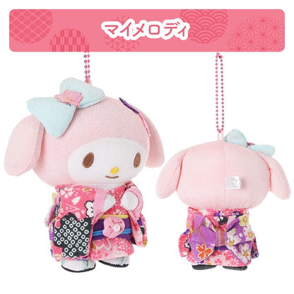 Sanrio Japanese Style Chirimen Mascot Charm 12cm 5 Designs Available 2025 New Product
