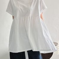 Square Neck Pleated Dress