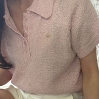 泰迪絨針織衫 帶吊墜粗花呢插肩袖 | Teddy Knit Top