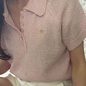 Teddy Knit Top with Pendant and Tweed Raglan Sleeves