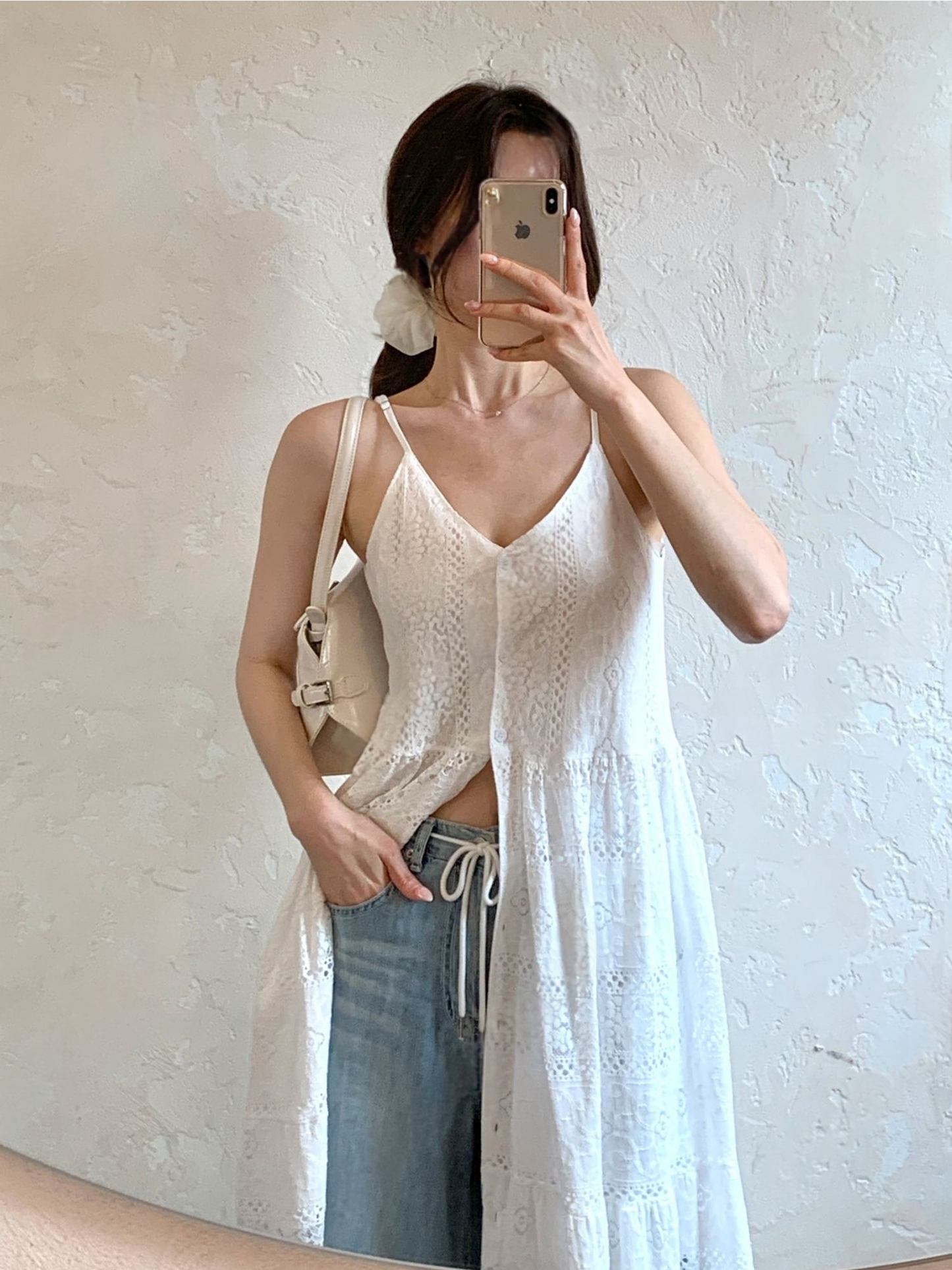 蕾絲刺繡吊帶長裙 | Lace Embroidery Slip Dress