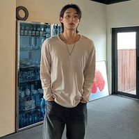 華夫格U領長袖