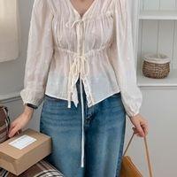Maid Lace Tie Blouse