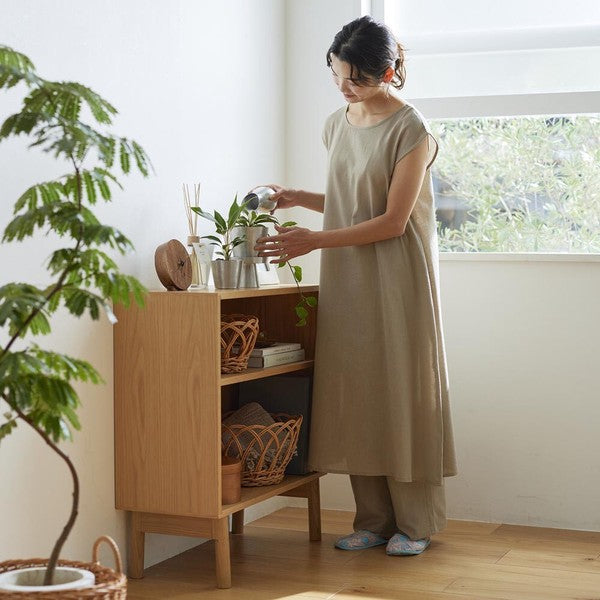 棉麻家居服短袖連身裙 全身