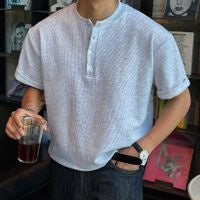 華夫格亨利領T恤