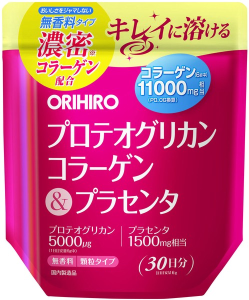 ORIHIRO 蛋白聚醣膠原蛋白&胎盤素 180g（30日份）