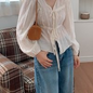 Maid Lace Tie Blouse