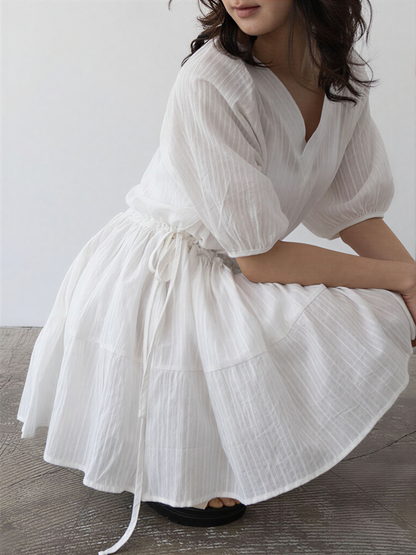 Koli V-Neck Tie Dress