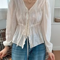 Maid Lace Tie Blouse
