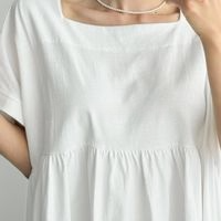 Square Neck Pleated Dress