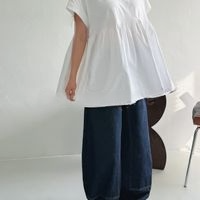 Square Neck Pleated Dress
